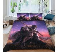 HOGDISAJD Monkey Guerrier Housse De Couette couleurful Sky 3D Imprimé Le Duvet avec 2 Taies d'oreiller Parure De Lit pour Enffourmis Super King(260x220cm)