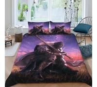 HOGDISAJD Monkey Guerrier Housse De Couette couleurful Sky 3D Imprimé Soft Housse De Couette + 2 Taies d'oreiller Parure De Lit pour Enffourmis Décoration De La Chambre King(220x240cm)