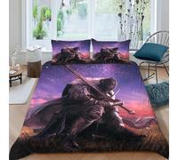 HOGDISAJD Monkey Guerrier Housse De Couette couleurful Sky Imprimée 3D Parure avec 2 Taies d'oreiller Parure De Lit pour Enffourmis Double（200x200cm）