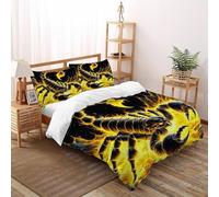 HOGDISAJD Scorpion Housse De Couette Série Jaune 3D Imprimé Le Duvet + 2 Taies d'oreiller Décoration De La Chambre Parure De Lit pour Enfants King(220x240cm)