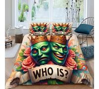 HOGDISAJD The corbeaun Man Housse De Couette Style de Dessin animé 3D Imprimé Soft en Le Duvet+ 2 Taies d'oreiller Parure De Lit pour Enfants Parure Super King(260x220cm)