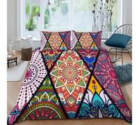 HOGDISAJD Totem Fleur Housse De Couette Style marocain 3D Imprimé Soft en Le Duvet + 2 Taies d'oreiller Parure De Lit pour Enfants Parure Super King(260x220cm)