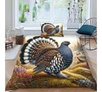 HOGDISAJD Turquie Housse De Couette Faune Sauvage 3D Imprimé Soft en Le Duvet avec 1 Taies d'oreiller Parure De Lit pour Enfants Parure Single（135x200cm）