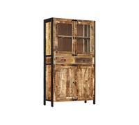 Buffet, Armoire avec Compartiments, Meuble de Rangement Salon Salle de Séjour Intérieur, Industriel, Bois de Manguier Brut Massif