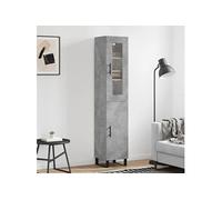 Buffet Haut, Armoire de Rangement avec Pieds, Meuble de Rangement, Organisateur Salon Salle de Séjour, Moderne, Gris Béton Bois d'Ingénierie