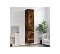 Hoge kast 34,5x34x180 cm bewerkt hout gerookt eikenkleurig3198862