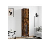 Hoge kast 34,5x34x180 cm bewerkt hout gerookt eikenkleurig3199054