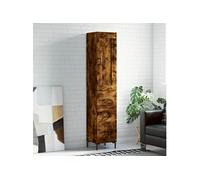 Vidaxl Buffet Haut Chêne Fumé 34,5x34x180 Cm Bois D'ingénierie Multicolore