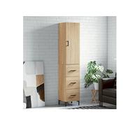 vidaXL Highboard chêne Sonoma 34,5x34x180 cm Matériau dérivé du bois