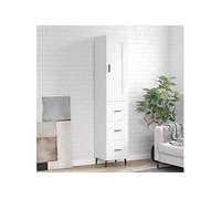vidaXL Hoge kast 34,5x34x180 cm bewerkt hout wit3200209 Blanc G