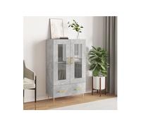 vidaXL Buffet haut gris béton 69,5x31x115 cm bois d'ingénierie 828288