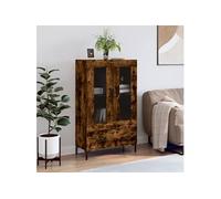 Hoge kast 69,5x31x115 cm bewerkt hout gerookt eikenkleurig828305