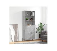 Hoge kast 69,5x34x180 cm bewerkt hout betongrijs3189265