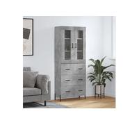vidaXL Hoge kast 69,5x34x180 cm bewerkt hout betongrijs3198413 Gris G