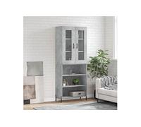 Hoge kast 69,5x34x180 cm bewerkt hout betongrijs3198733