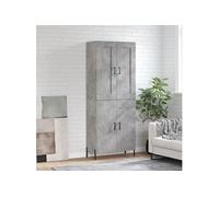 Vidaxl Buffet Haut Gris Béton 69,5x34x180 Cm Bois D'ingénierie Gris