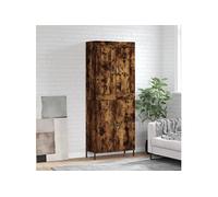 Vidaxl Buffet Haut Chêne Fumé 69,5x34x180 Cm Bois D'ingénierie Multicolore