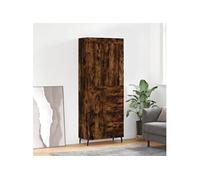 Vidaxl Buffet Haut Chêne Fumé 69,5x34x180 Cm Bois D'ingénierie Multicolore