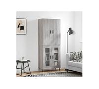 Hoge kast 69,5x34x180 cm bewerkt hout grijs sonoma eikenkleurig3195753