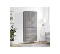 Vidaxl Buffet Haut Sonoma Gris 69,5x34x180 Cm Bois D'ingénierie Gris