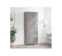 Vidaxl Buffet Haut Sonoma Gris 69,5x34x180 Cm Bois D'ingénierie Gris