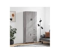 Buffet haut Sonoma gris 69,5x34x180 cm Bois d'ingénierie, buffet, armoire latérale, armoire de rangement, armoire, buffets, armoire haute
