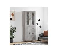 Vidaxl Buffet Haut Sonoma Gris 69,5x34x180 Cm Bois D'ingénierie Gris