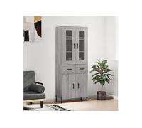 vidaXL Buffet haut Sonoma gris 69,5x34x180 cm Bois d'ingénierie