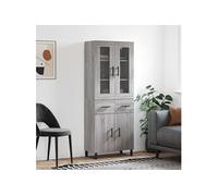 Vidaxl Buffet Haut Sonoma Gris 69,5x34x180 Cm Bois D'ingénierie Gris
