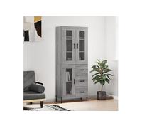 Vidaxl Buffet Haut Sonoma Gris 69,5x34x180 Cm Bois D'ingénierie Gris