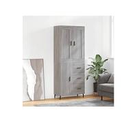 Vidaxl Buffet Haut Sonoma Gris 69,5x34x180 Cm Bois D'ingénierie Gris
