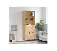 vidaXL Hoge kast 69,5x34x180 cm bewerkt hout sonoma eikenkleurig3189464 Marron G