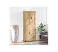 Hoge kast 69,5x34x180 cm bewerkt hout sonoma eikenkleurig3199828