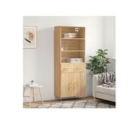 Vidaxl Buffet Haut Chêne Sonoma 69,5x34x180 Cm Bois D'ingénierie Multicolore