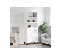 Hoge kast 69,5x34x180 cm bewerkt hout wit3189469