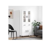 Hoge kast 69,5x34x180 cm bewerkt hout wit3198529