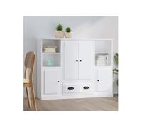 vidaXL Buffets 3 pcs blanc bois d'ingénierie 3185319