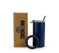 Hogg Refroidisseur de canettes isotherme 4 en 1 - Bleu marine, support universel pour toutes les tailles de boissons, support de bouteille isotherme, cadeau pour buveur de bière, cadeau pour étudiant