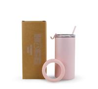 Hogg Refroidisseur de canettes isotherme 4 en 1 - Rose clair, support universel pour toutes les tailles de boissons, support de bouteille isotherme, cadeau pour buveur de bière, cadeau pour étudiant