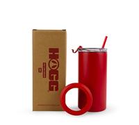 Hogg Refroidisseur de canettes isotherme 4 en 1 - Rouge, support universel pour toutes les tailles de boissons, support de bouteille isotherme, cadeau pour buveur de bière, cadeau pour étudiant