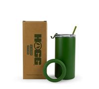 Hogg Refroidisseur de canettes isotherme 4 en 1 - Vert chasseur, support universel pour toutes les tailles de boissons, support de bouteille isotherme, cadeau pour buveur de bière, cadeau pour