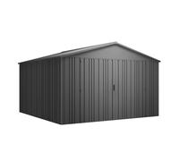 Hoggar - Abri de Jardin métal Pioneer Y130 - Structure autoportante - Portes renforcées - Serrure avec clé Incluse - Piliers en V - Plafond Robuste - Cabane extérieur 356x350x225cm - 12,46m2