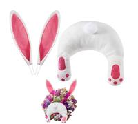 Hoghaki Couronne de lapin - Couronne de Pâques avec oreilles de lapin voleur - Couronne de lapin de printemps et de Pâques - Décoration extérieure à suspendre - Panneau de bienvenue