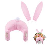 Hoghaki Couronne de lapin - Couronne de Pâques avec oreilles de lapin voleur - Couronne de lapin de printemps et de Pâques - Décoration extérieure à suspendre - Panneau de bienvenue