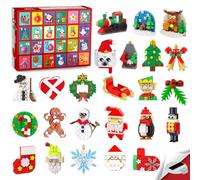 HOGOKIDS 2025 Calendrier de l'Avent aimants de Noël pour réfrigérateur, Ensemble de Construction magnétique Compte à rebours de 24 Jours décoration de Noël Cadeau pour Enfant Adulte garçon