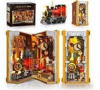 HOGOKIDS BOOKNOOK Serre-Livres Lumineux Kit Construction Coin Lecture 1300 Pièces Bibliothèque Miniature LED Décoration Maison