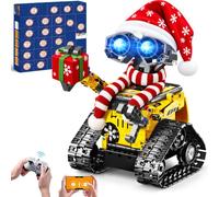 HOGOKIDS Calendrier de l'Avent 2026 Technologie Robot pour enfants de 6 ans | Kit robot mural avec télécommande et commande par application, chapeau de Noël, écharpe et boîte cadeau