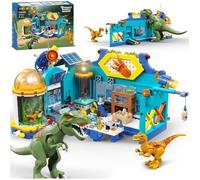 HOGOKIDS Centre de Recherche Dinosaures 2 en 1 avec LED Blocs de Construction 837 Pièces 2 Figurines Enfant dès 8 Ans