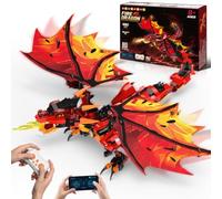 HOGOKIDS Jeu de dragon technique RC & APP pour enfants de 8 ans et plus | Dragon de feu Technic - Blocs de construction - Robot télécommandé - Rechargeable - Cadeau pour garçons et filles (480 pièces