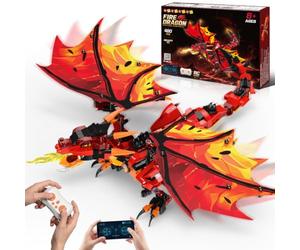 HOGOKIDS Jeu de dragon technique RC & APP pour enfants de 8 ans et plus | Dragon de feu Technic - Blocs de construction - Robot télécommandé - Rechargeable - Cadeau pour garçons et filles (480 pièces